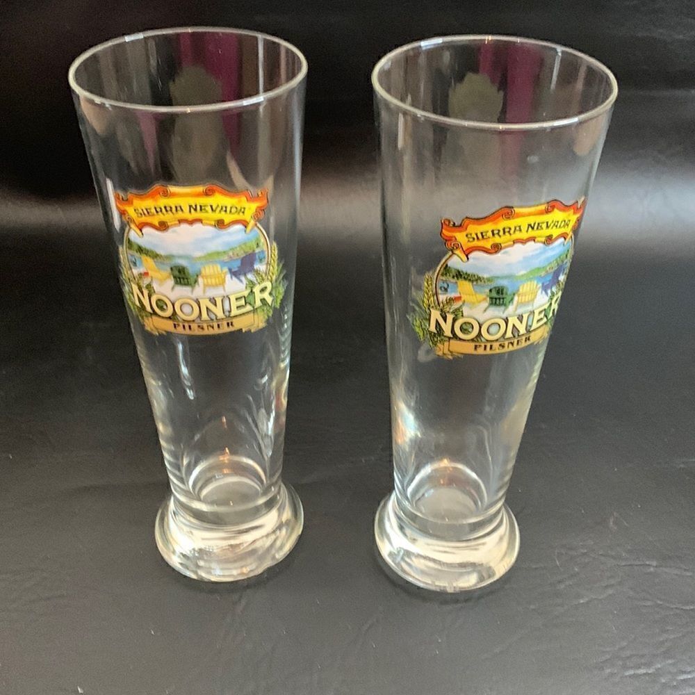 Sierra Nevada Nooner Pilsner 18 Ounce Gold Red Yellow 8 1/2 Inch Tall Beer Glass